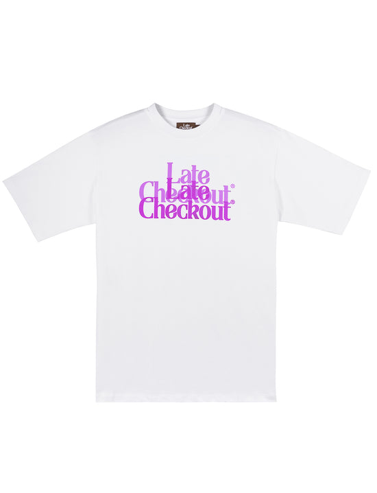 LATE CHECKOUT Double Trouble pink Logo Tee