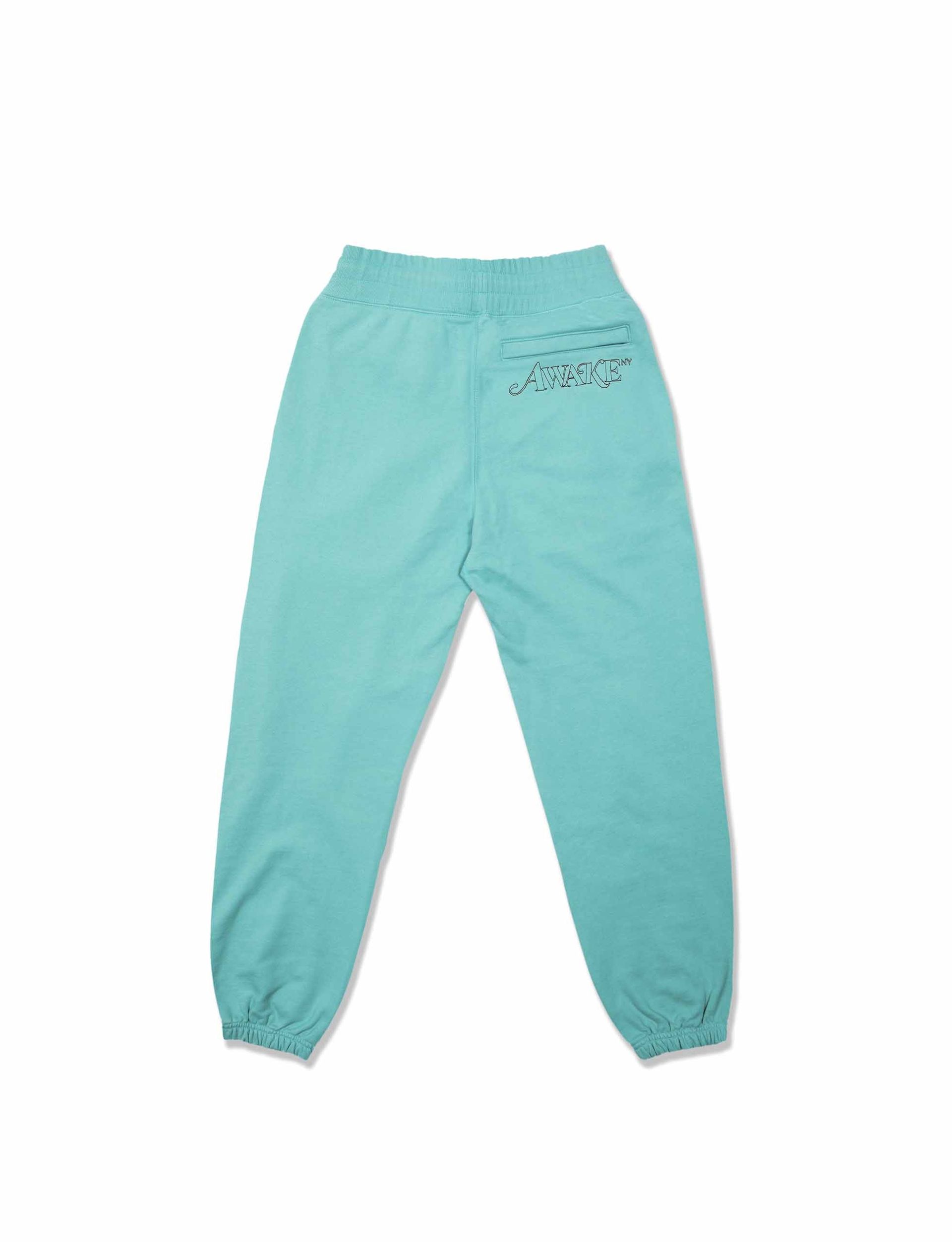 AWAKE CLASSIC OUTLINE LOGO EMBROIDERED SWEATPANTS (TEAL)