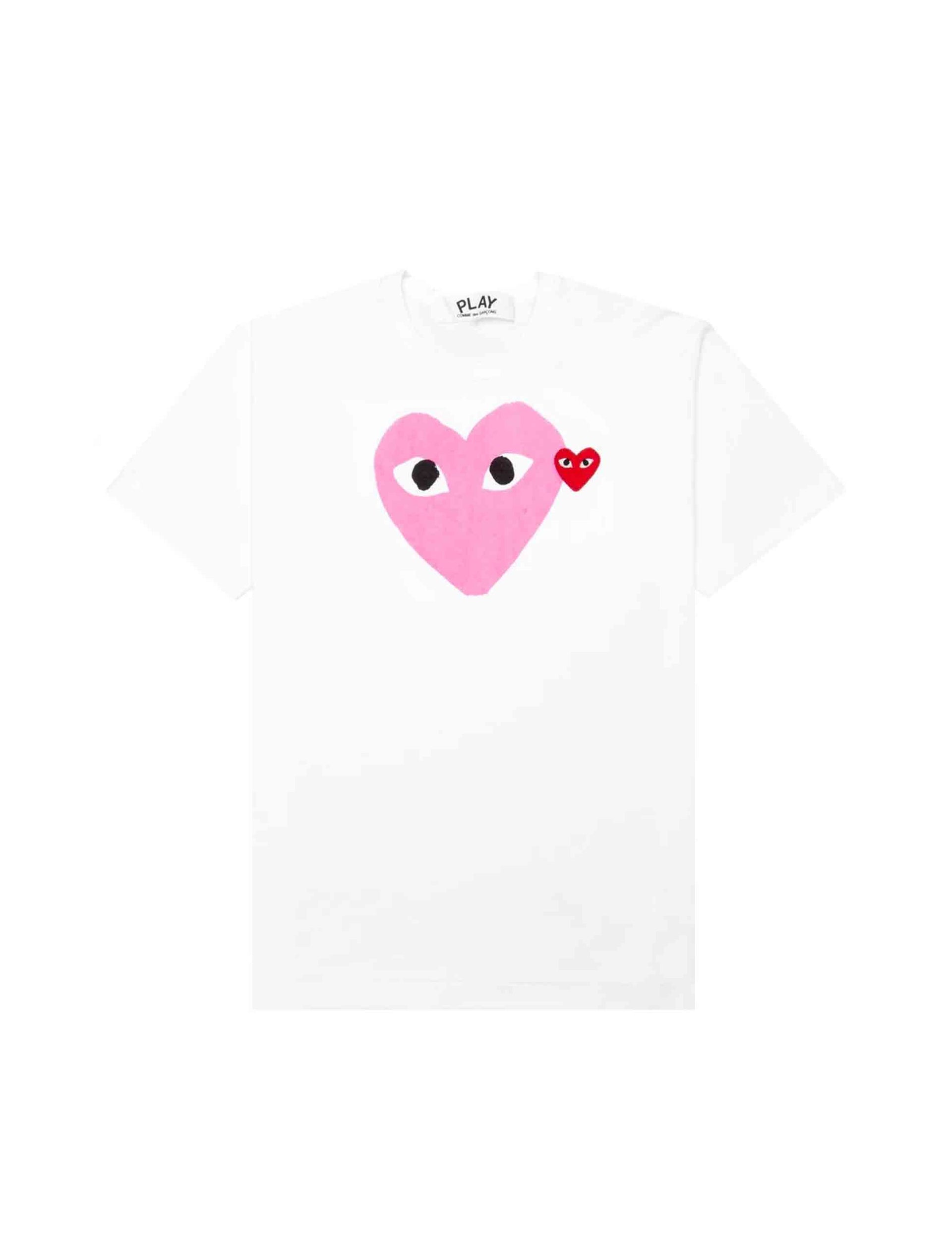 COMME DES GARCONS PLAY RED HEART COLOUR PINK HEART TEE