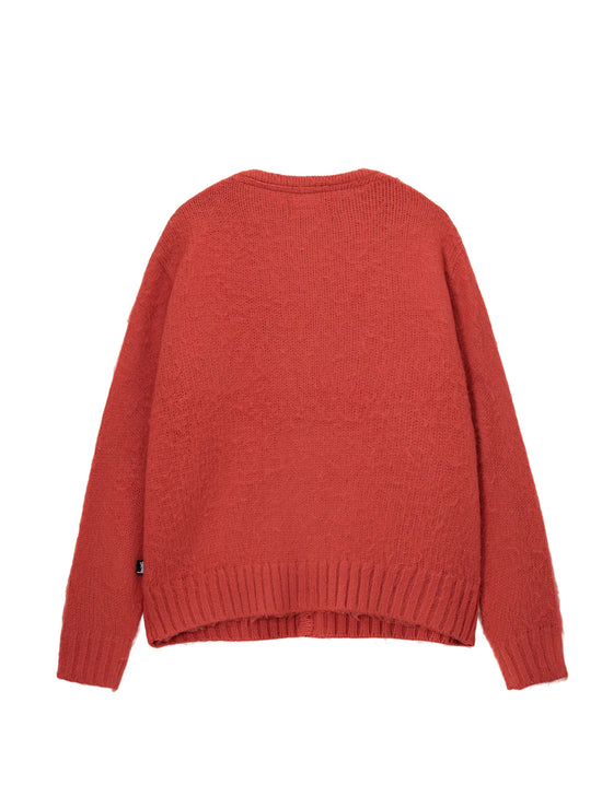 STÜSSY BRUSHED CARDIGAN RED