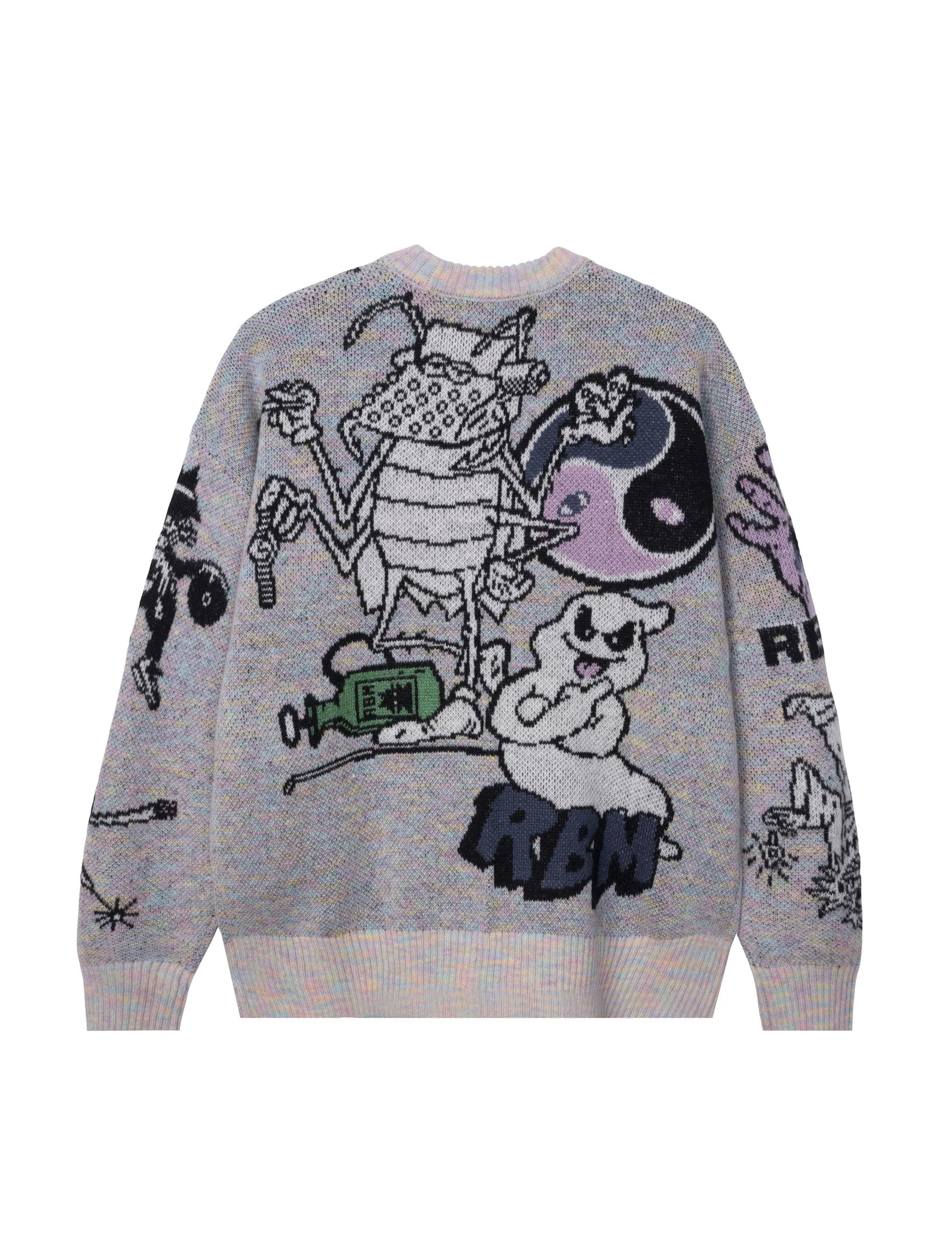 REAL BAD MAN TOO MANY GRAPHICS SWEATER