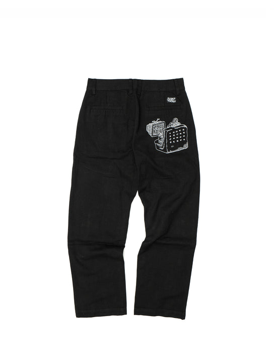 SCRAP WORLD DAZED AND FRIED CHINO PANTS BLACK